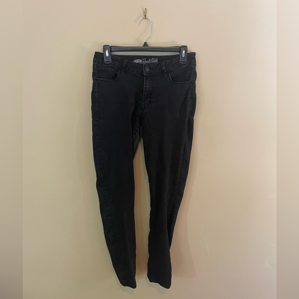 OLD NAVY women’s rock star skinny denim, size 8, black